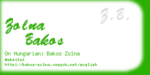zolna bakos business card